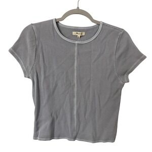 Madewell Gray Short Sleeve Waffle Tee